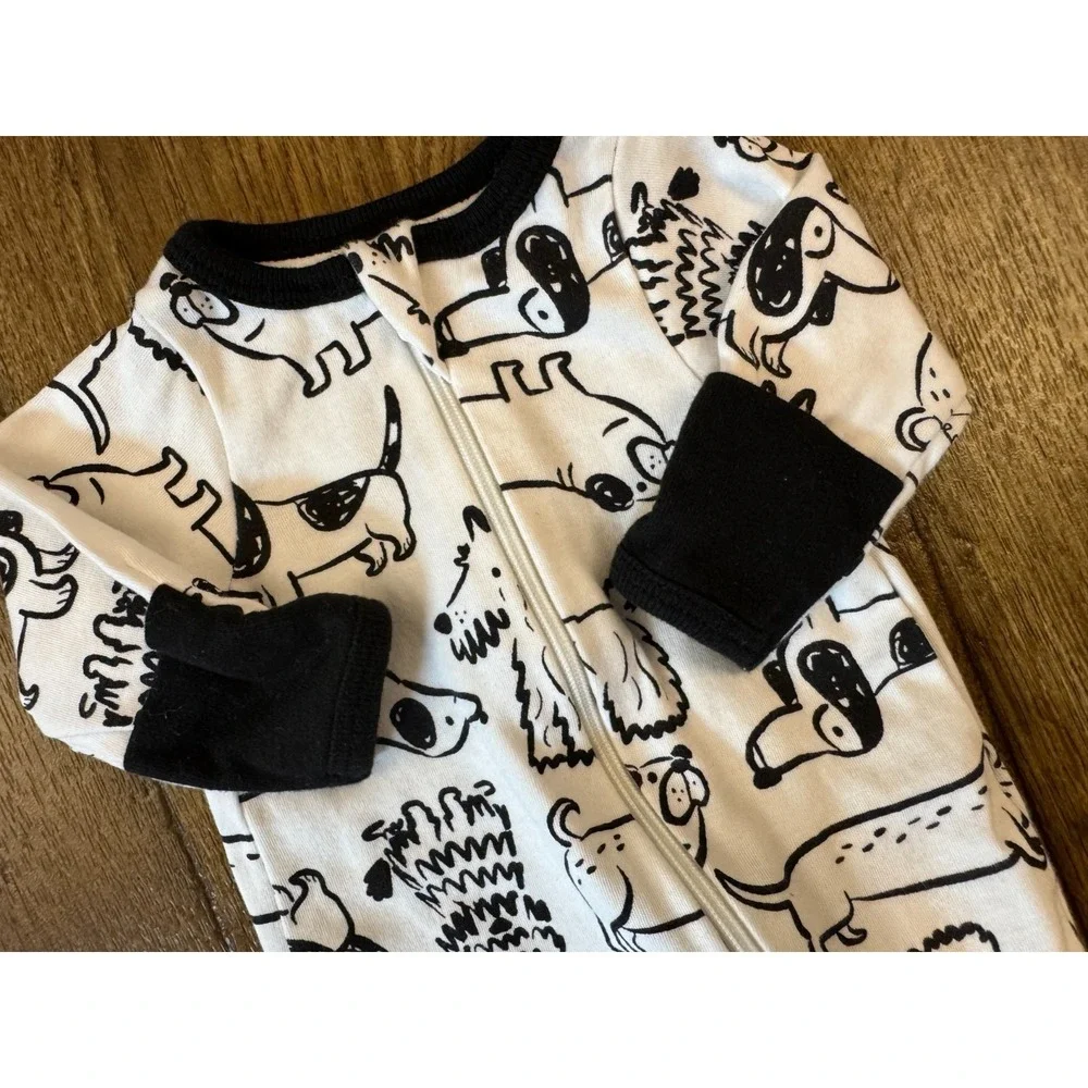 Wonder Nation Baby Boy Sleeper Preemie Zipper Outfit Romper One Piece Pajama Dog